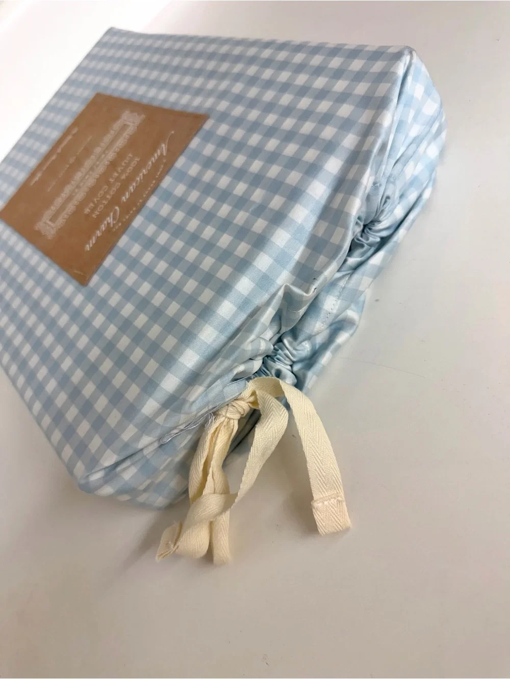 NEW Dairy Boy gingham duvet set, powder blue 🩵